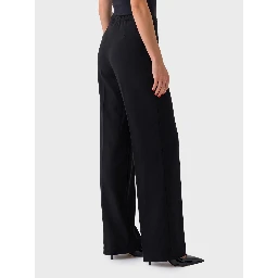 Elastic-waist satin trousers