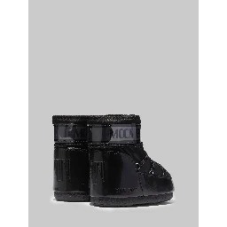 Black satin Icon Low Glance boots