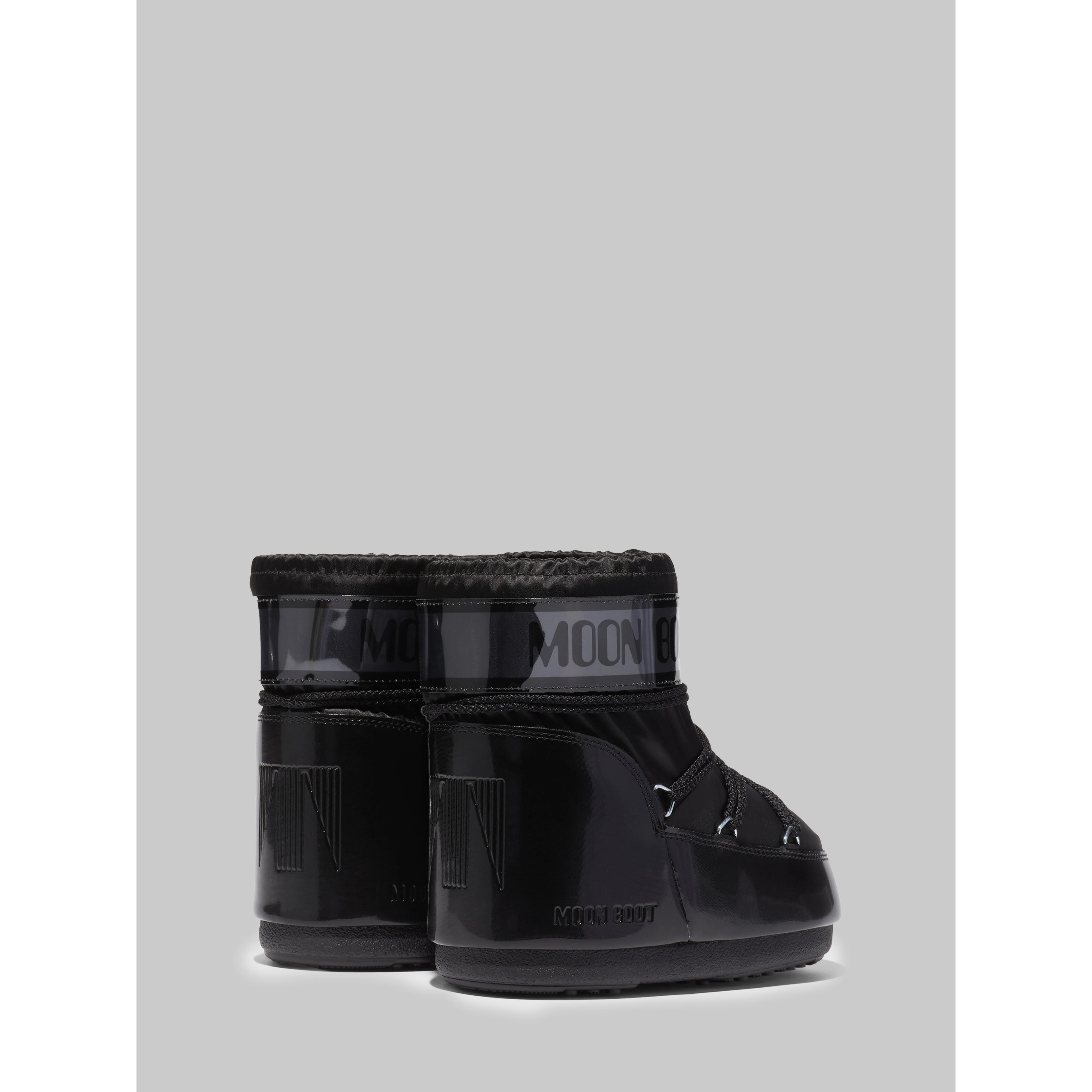 Black satin Icon Low Glance boots