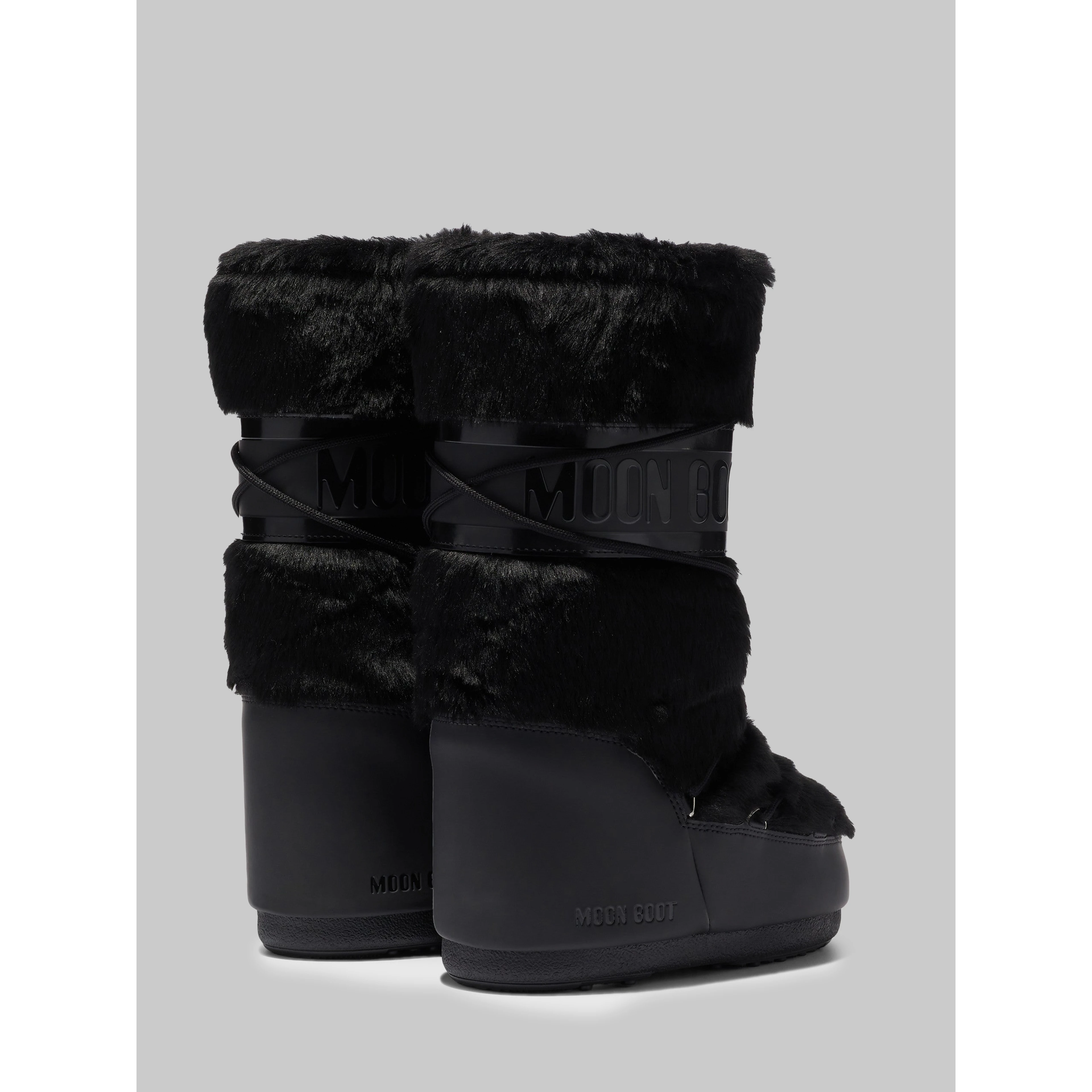 Black Icon boot in faux fur