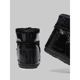 Black satin Icon Low Glance boots
