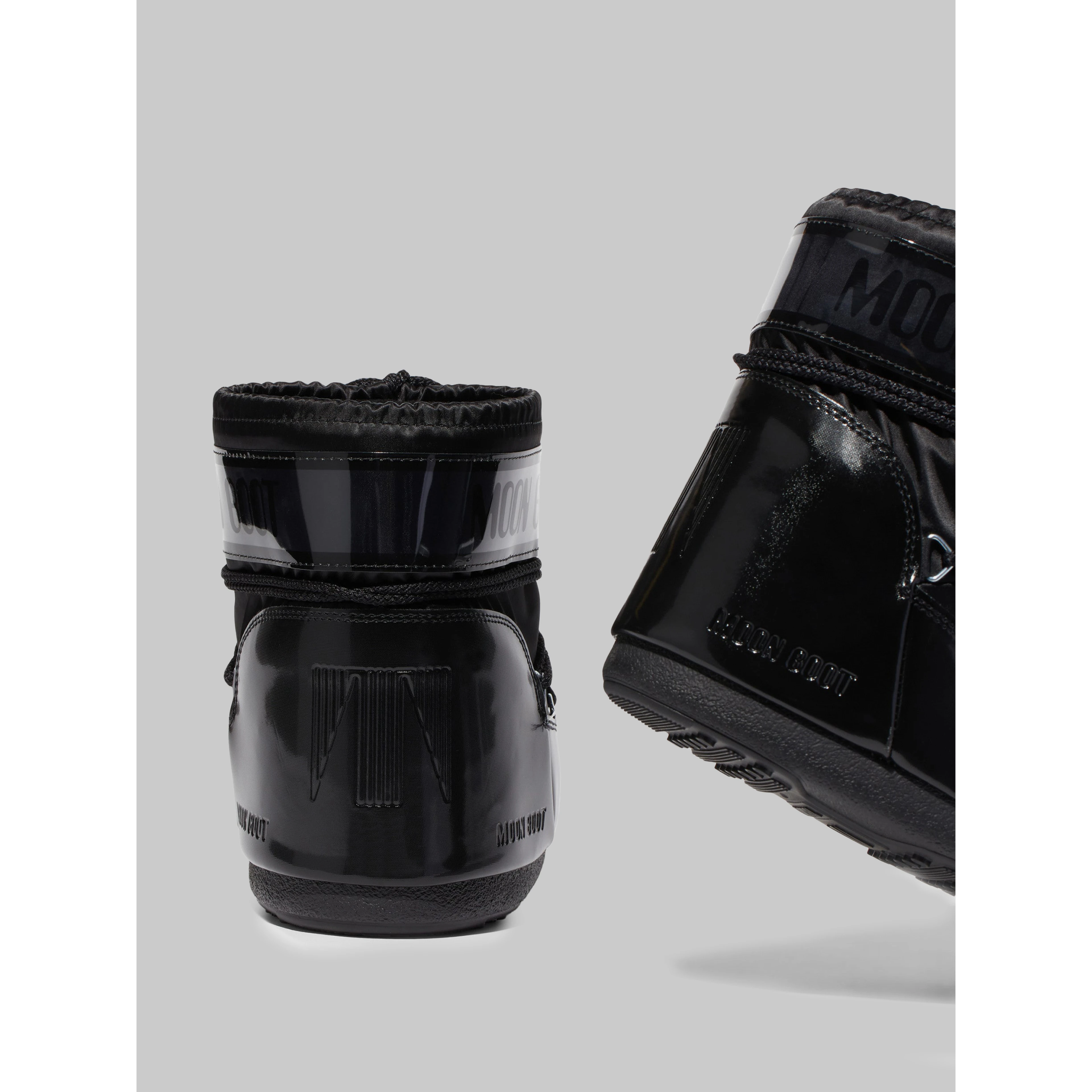 Black satin Icon Low Glance boots