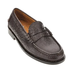 'Ravenna' grained leather loafers