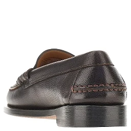 'Ravenna' grained leather loafers