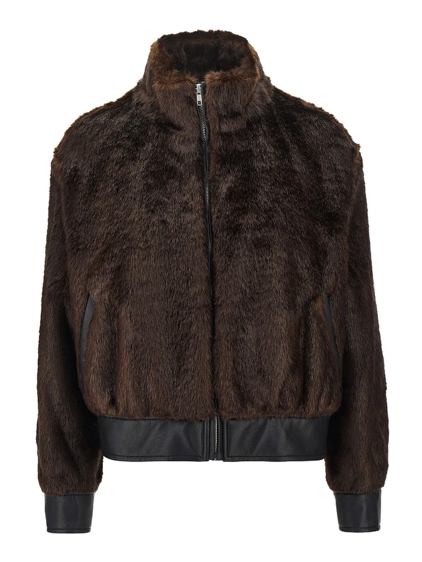 'Lula' faux fur bomber jacket