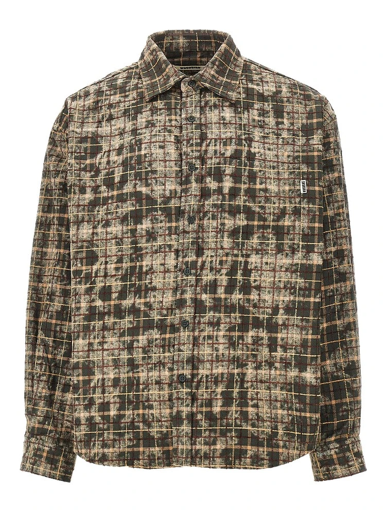 'WBJong Wash' check cotton shirt