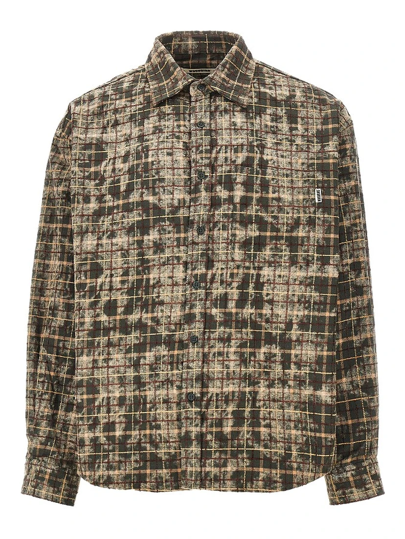 'WBJong Wash' check cotton shirt
