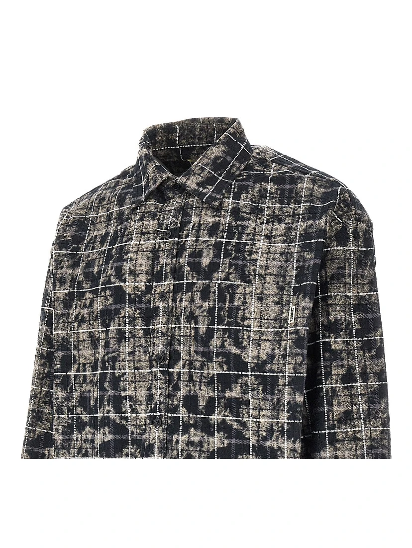 'WBJong Wash' check cotton shirt