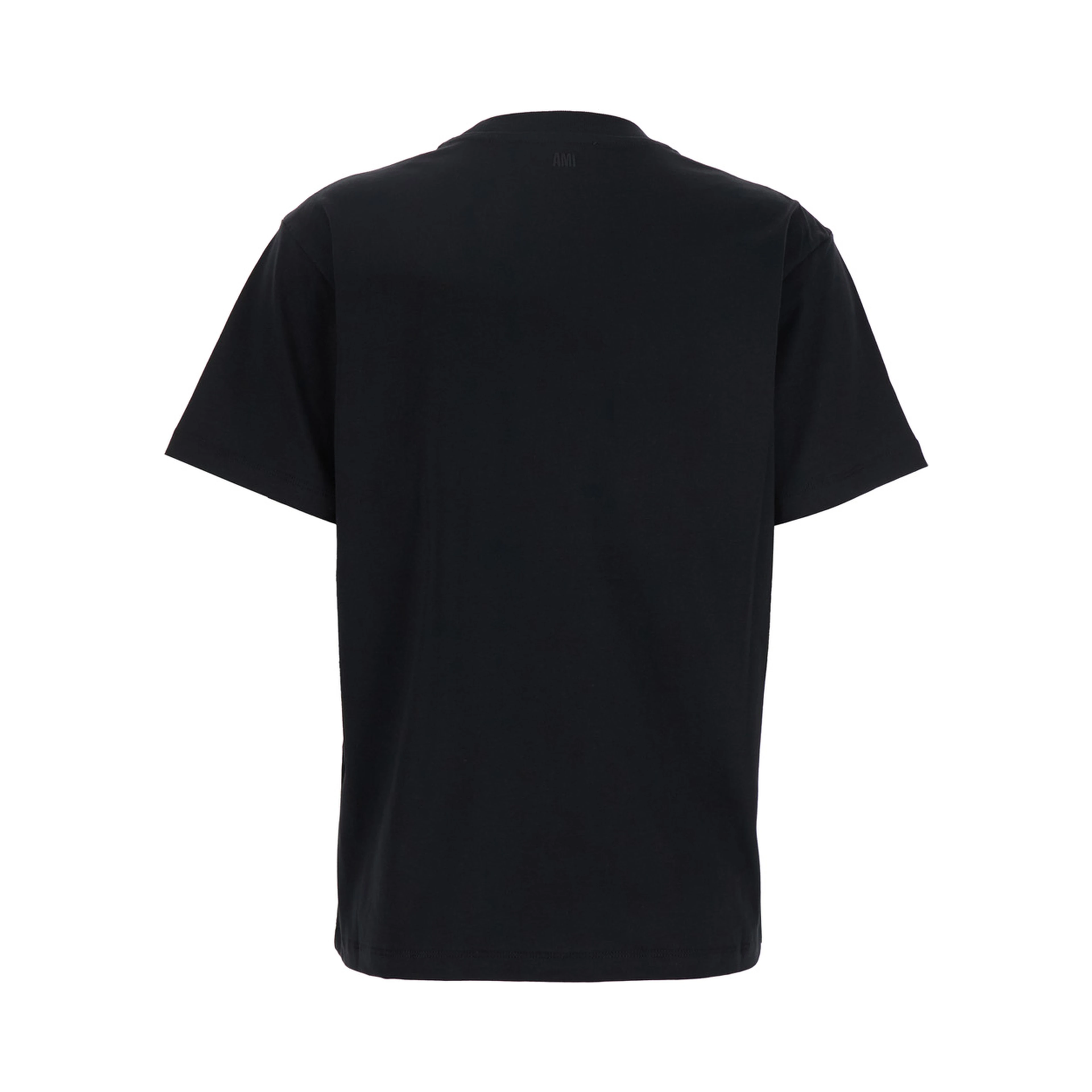 T-Shirt with Ami De Coeur Embroidery on the Front in Black Cotton for Women