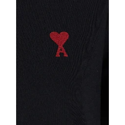 T-Shirt with Ami De Coeur Embroidery on the Front in Black Cotton for Women