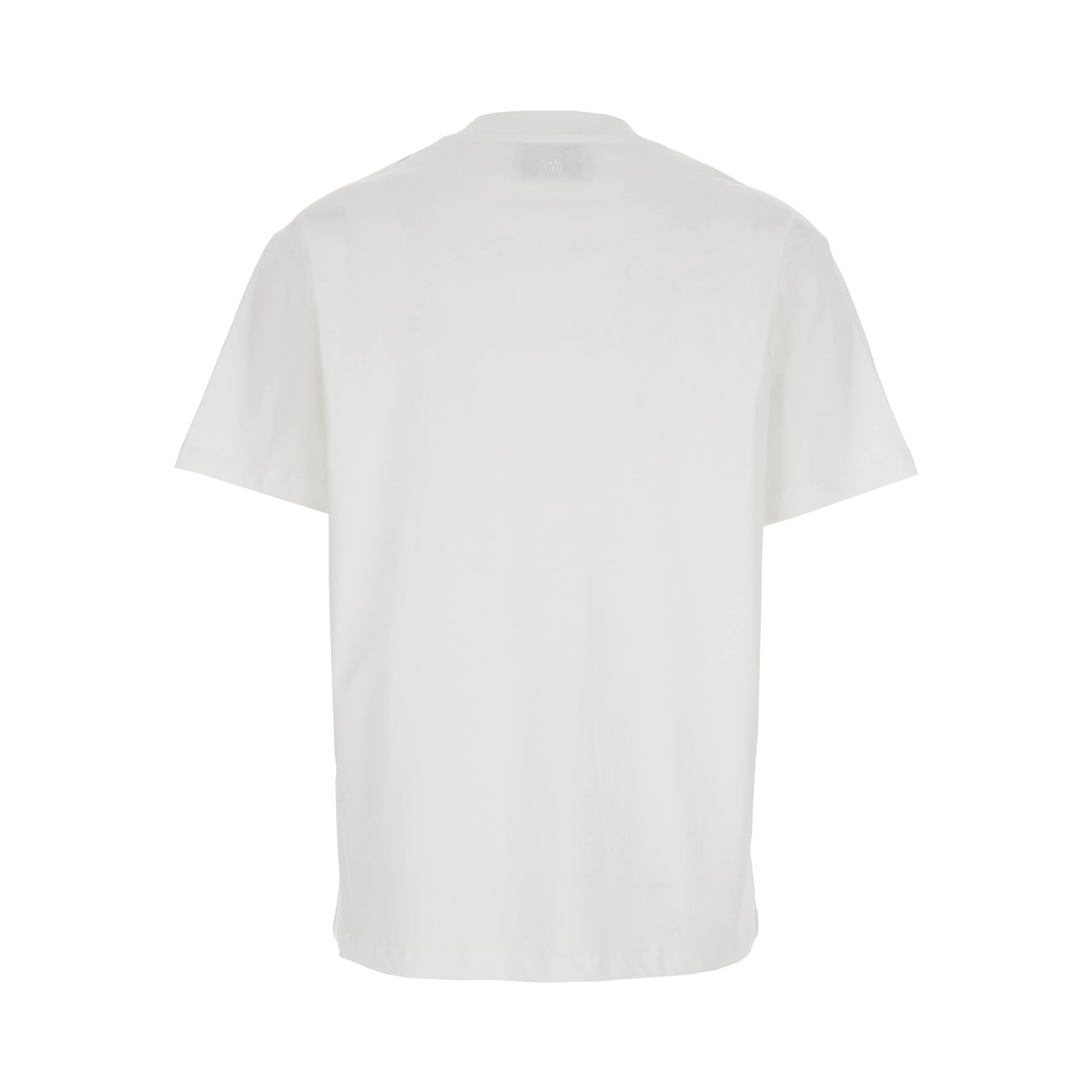 T-Shirt with Ami De Coeur Embroidery on the Front in White Cotton for Men