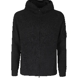 LAMBSWOOL GRS KNITTED ZIPPED HOODED SWEATER