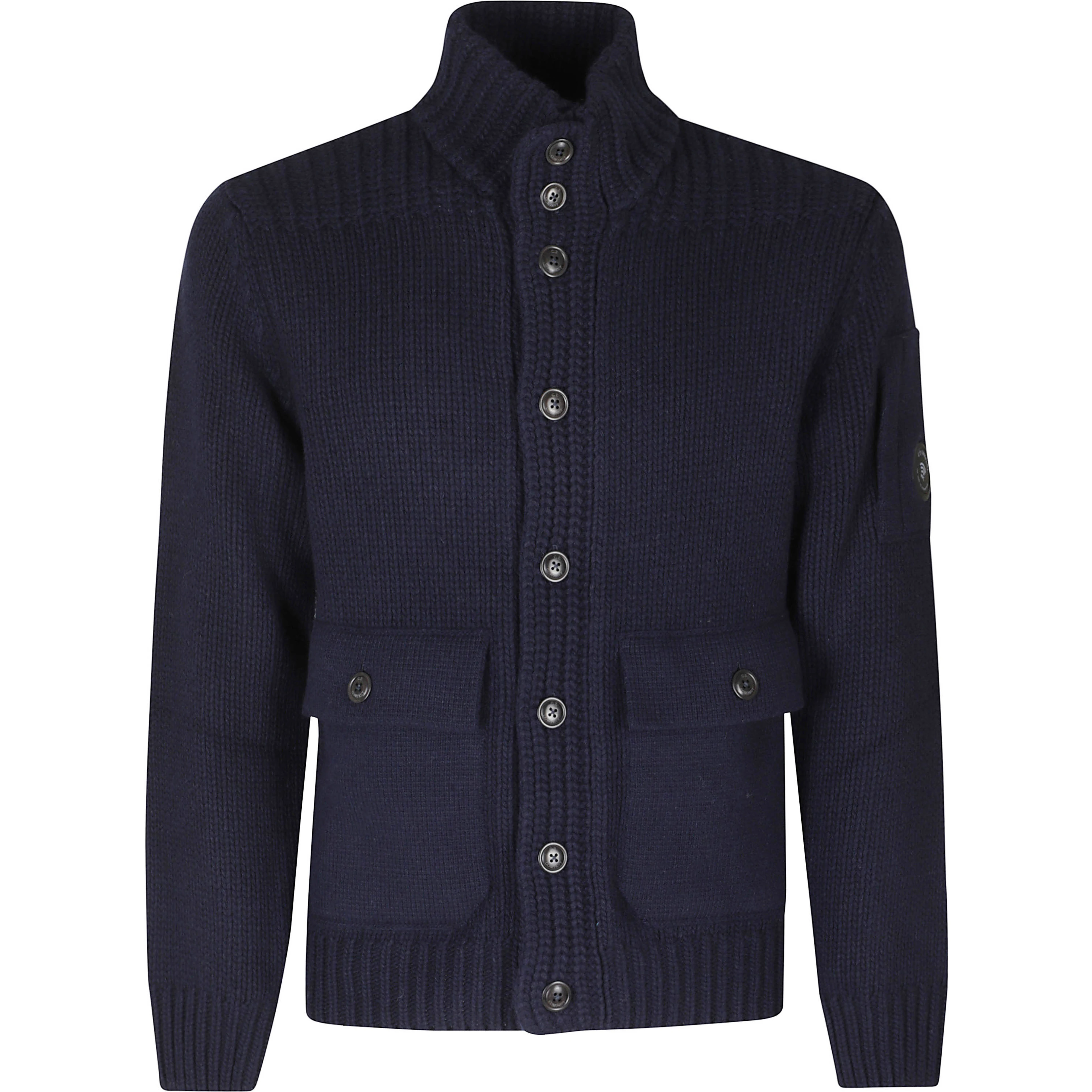 LAMBSWOOL GRS BUTTON LENS SWEATER