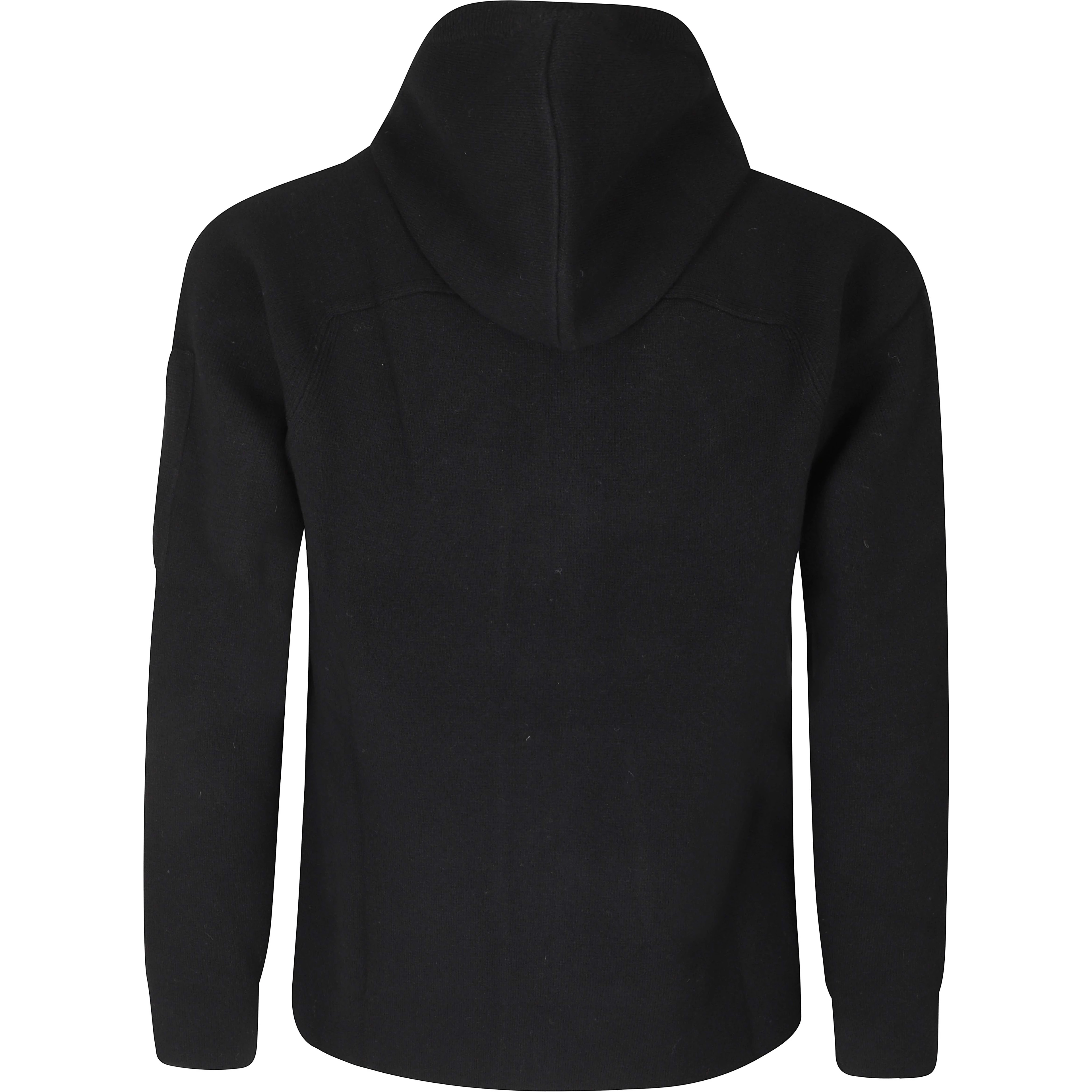 LAMBSWOOL GRS KNITTED ZIPPED HOODED SWEATER