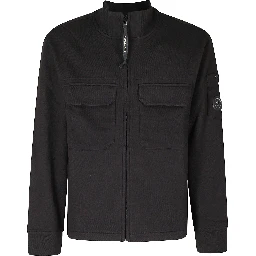 DIAGONAL RAISED FLEECE ZIP LENS SWEATSHIRT