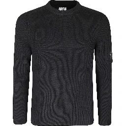 FULL RIB COTTON CREWNECK LENS SWEATER