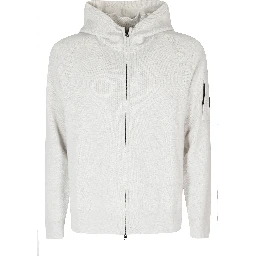LAMBSWOOL GRS KNITTED ZIPPED HOODED SWEATER