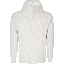 LAMBSWOOL GRS KNITTED ZIPPED HOODED SWEATER