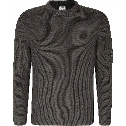 FULL RIB COTTON CREWNECK LENS SWEATER