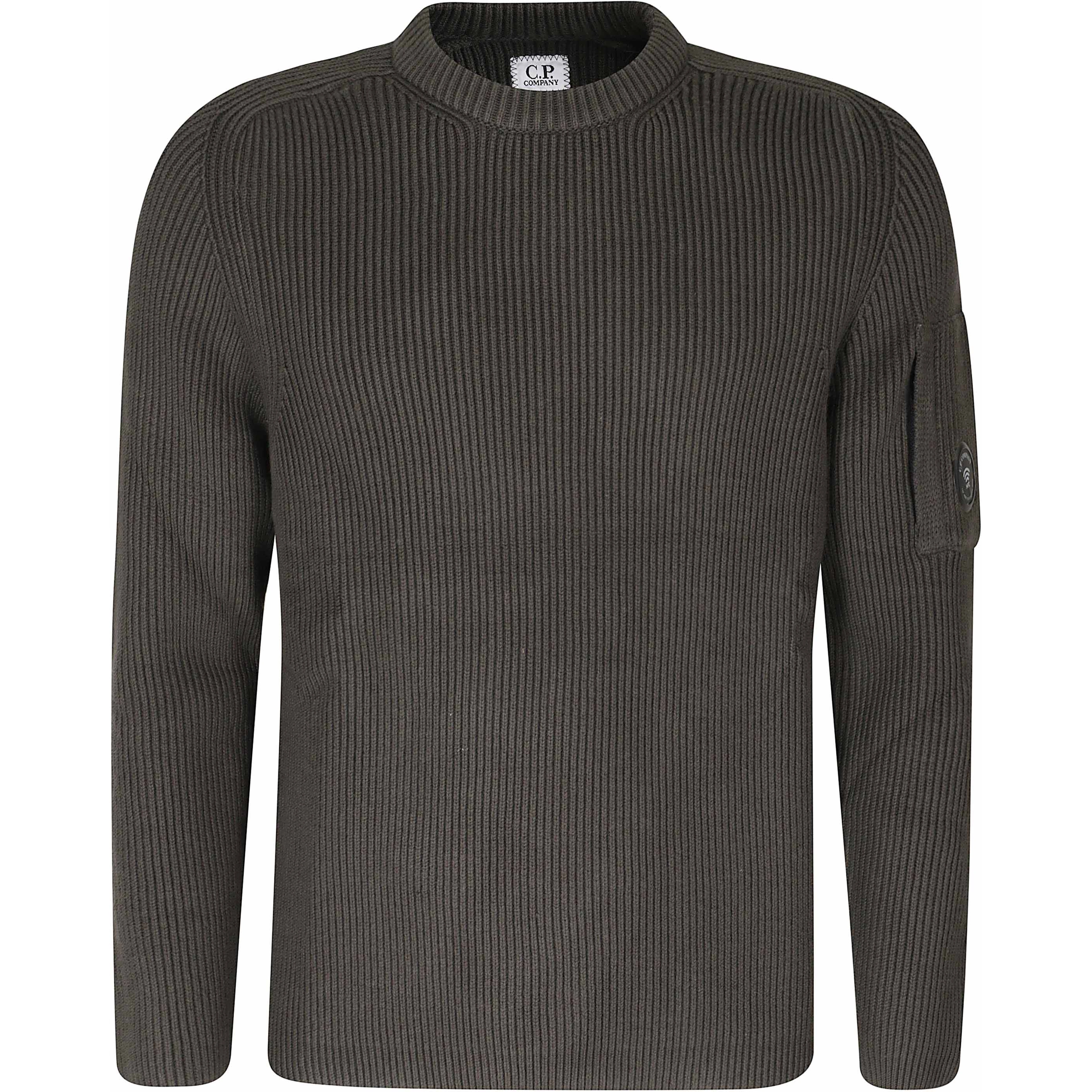 FULL RIB COTTON CREWNECK LENS SWEATER