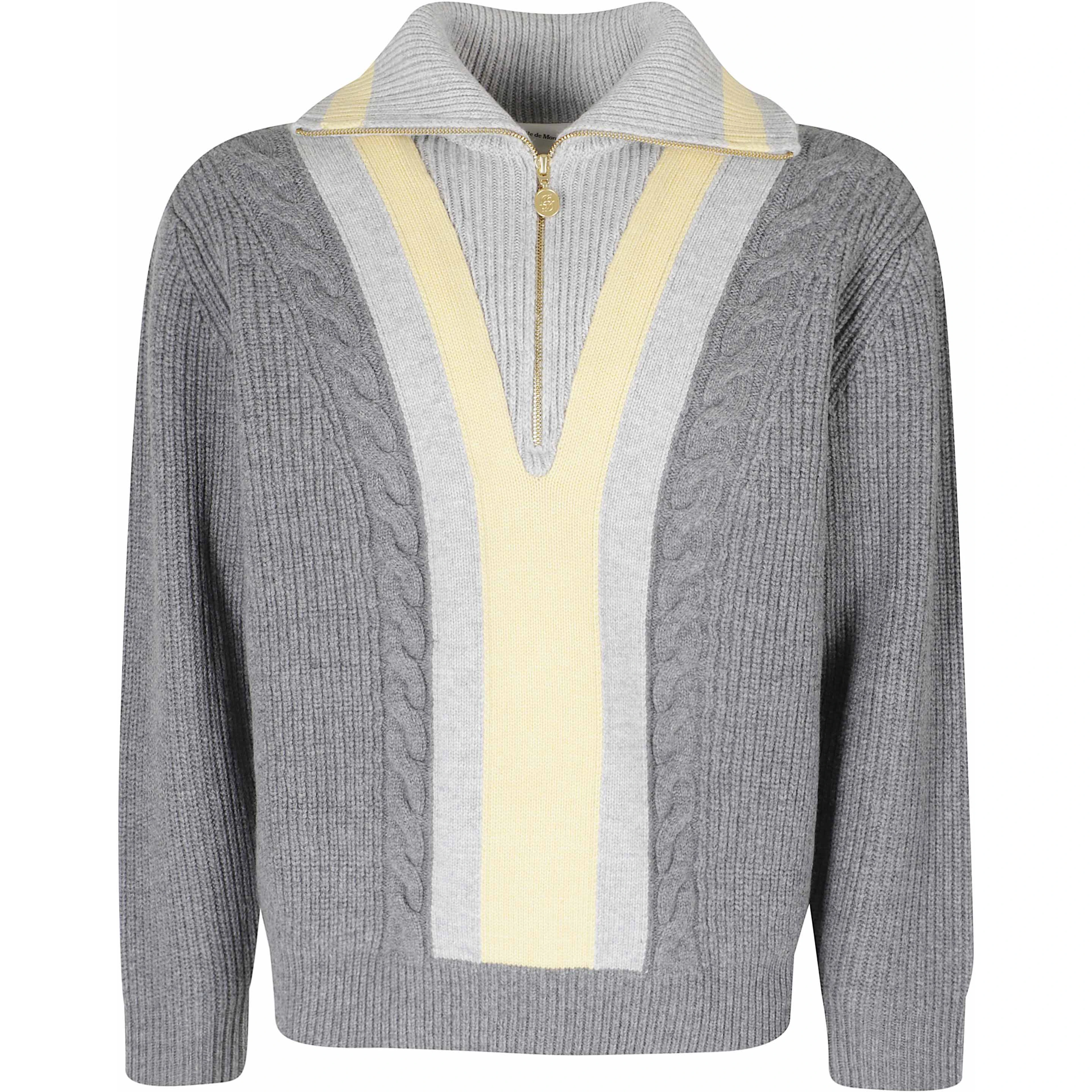 HALF ZIPPED TRUCKER SWEATER