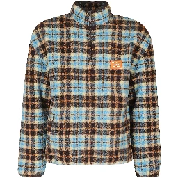 CHECKED CHERPA HALF ZIPPED JACKET