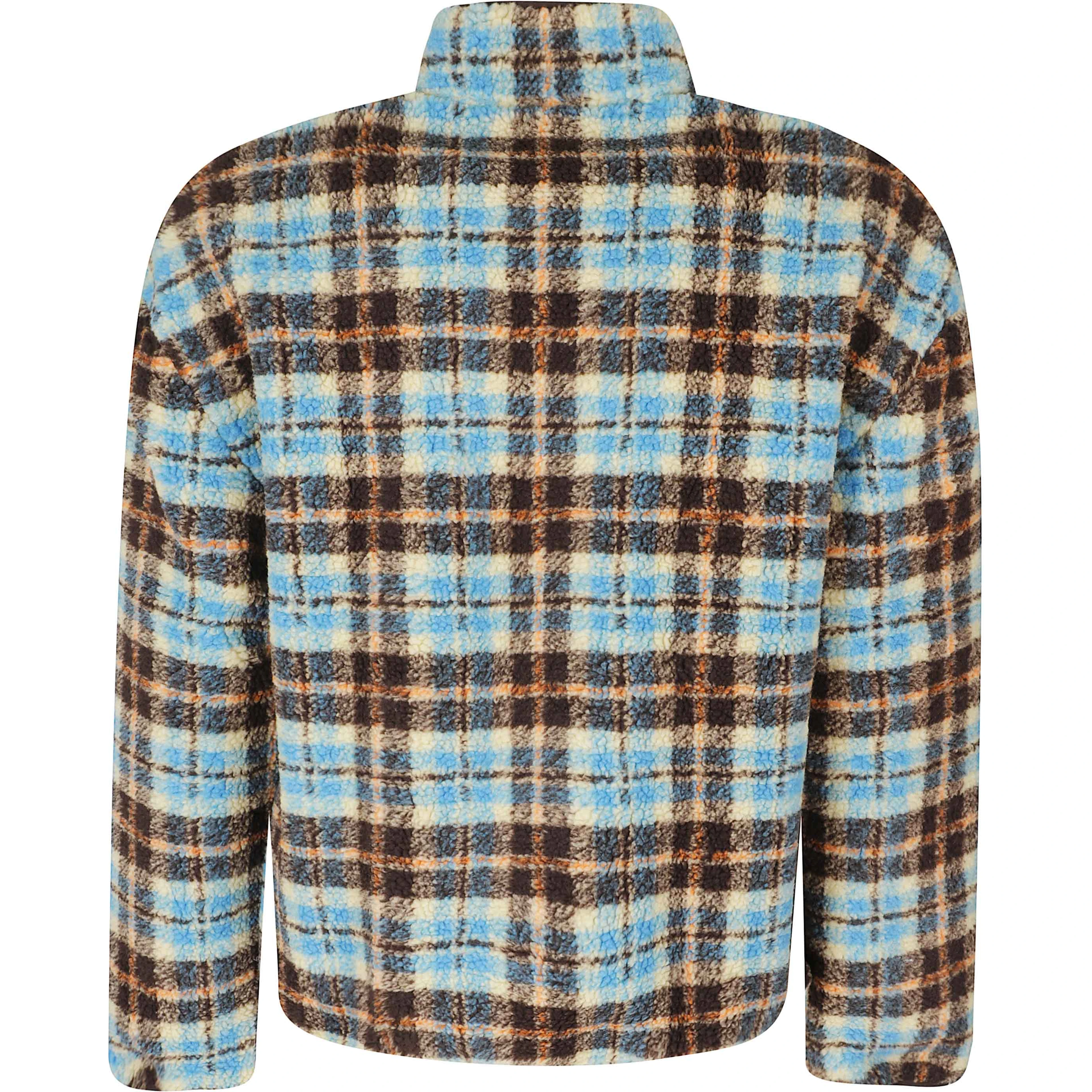 CHECKED CHERPA HALF ZIPPED JACKET