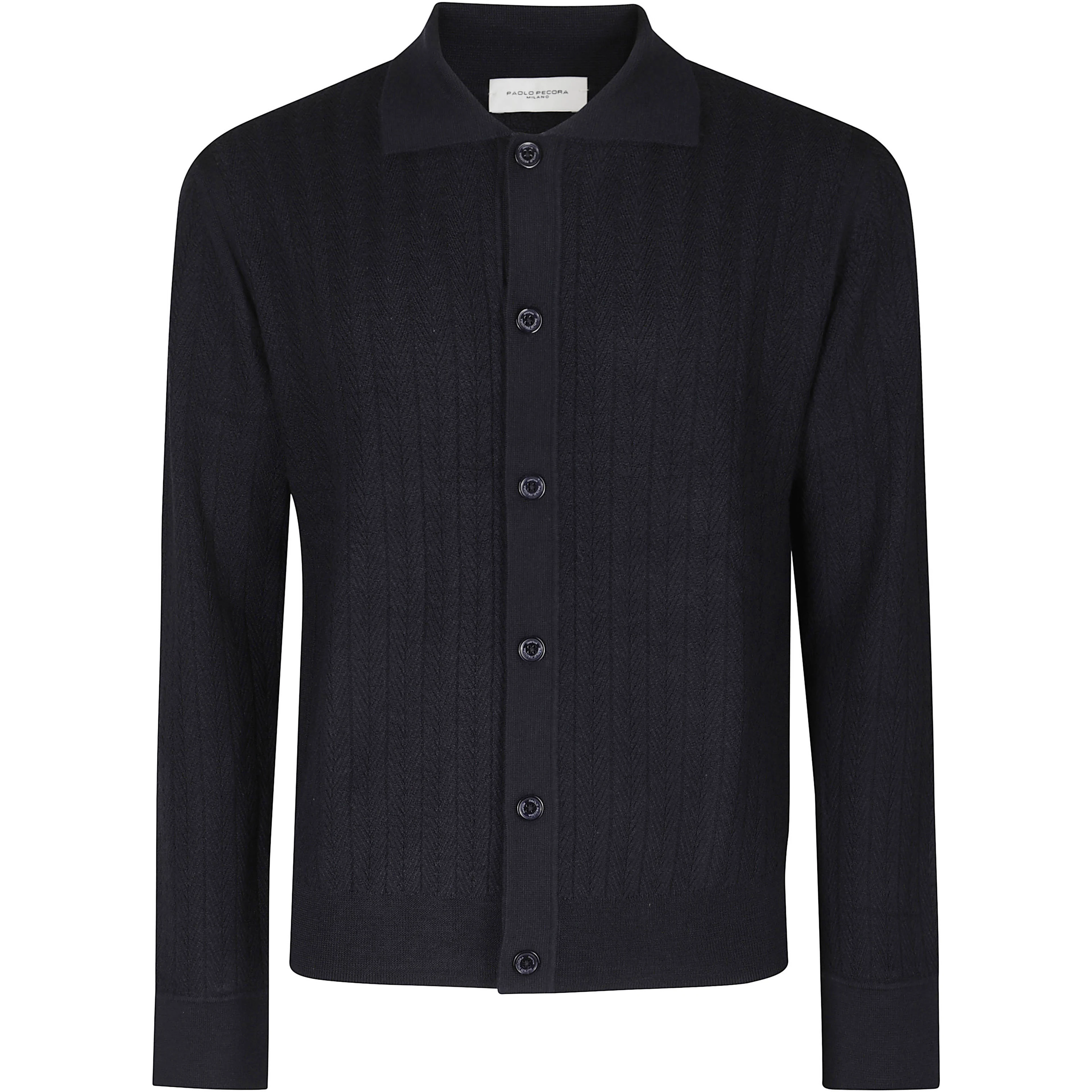 MAGLIA CAMICIA MERINO PUNTO CHEVRON