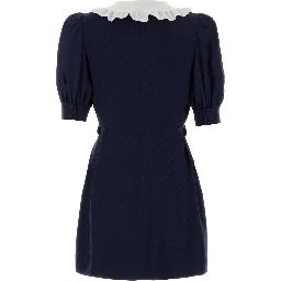 SILK JACQUARD MINI DRESS WITH BUCKLES