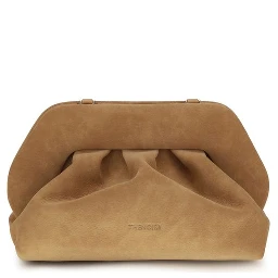 Beige Nubuc Leather Clutch Bag