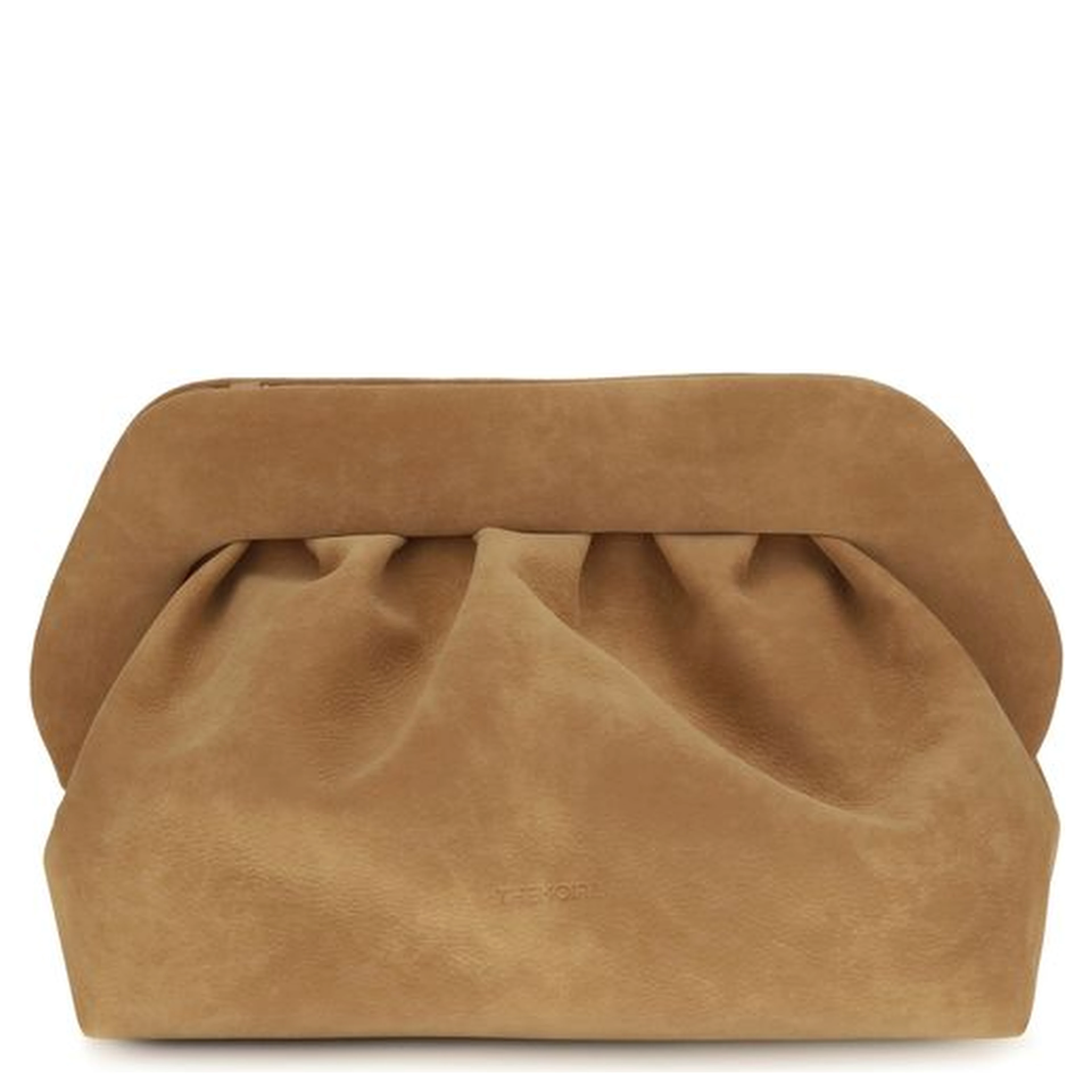 Beige Suede Leather Clutch Bag