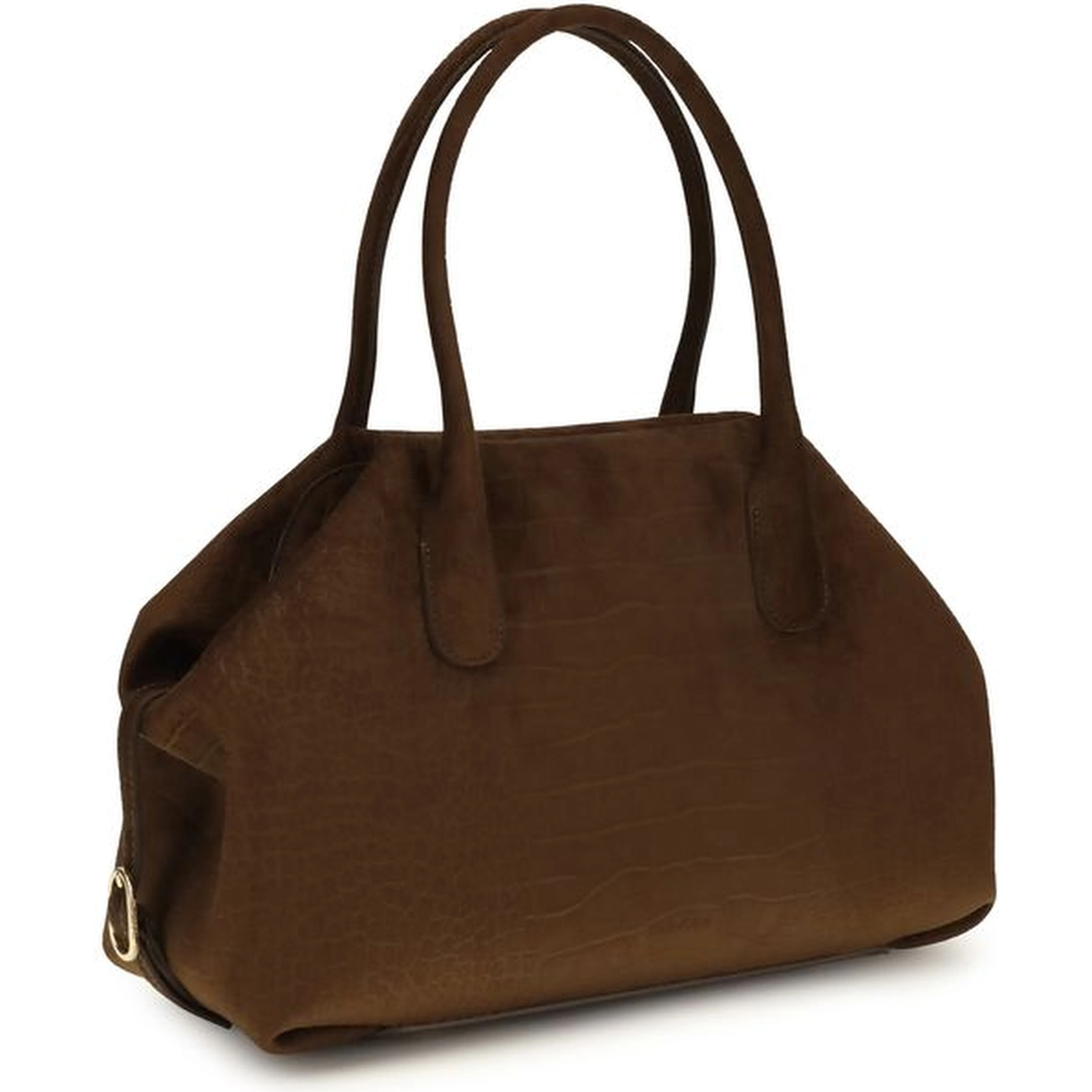 Brown Suede Leather Handbag