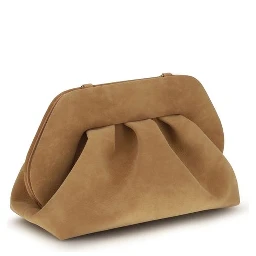 Beige Nubuc Leather Clutch Bag