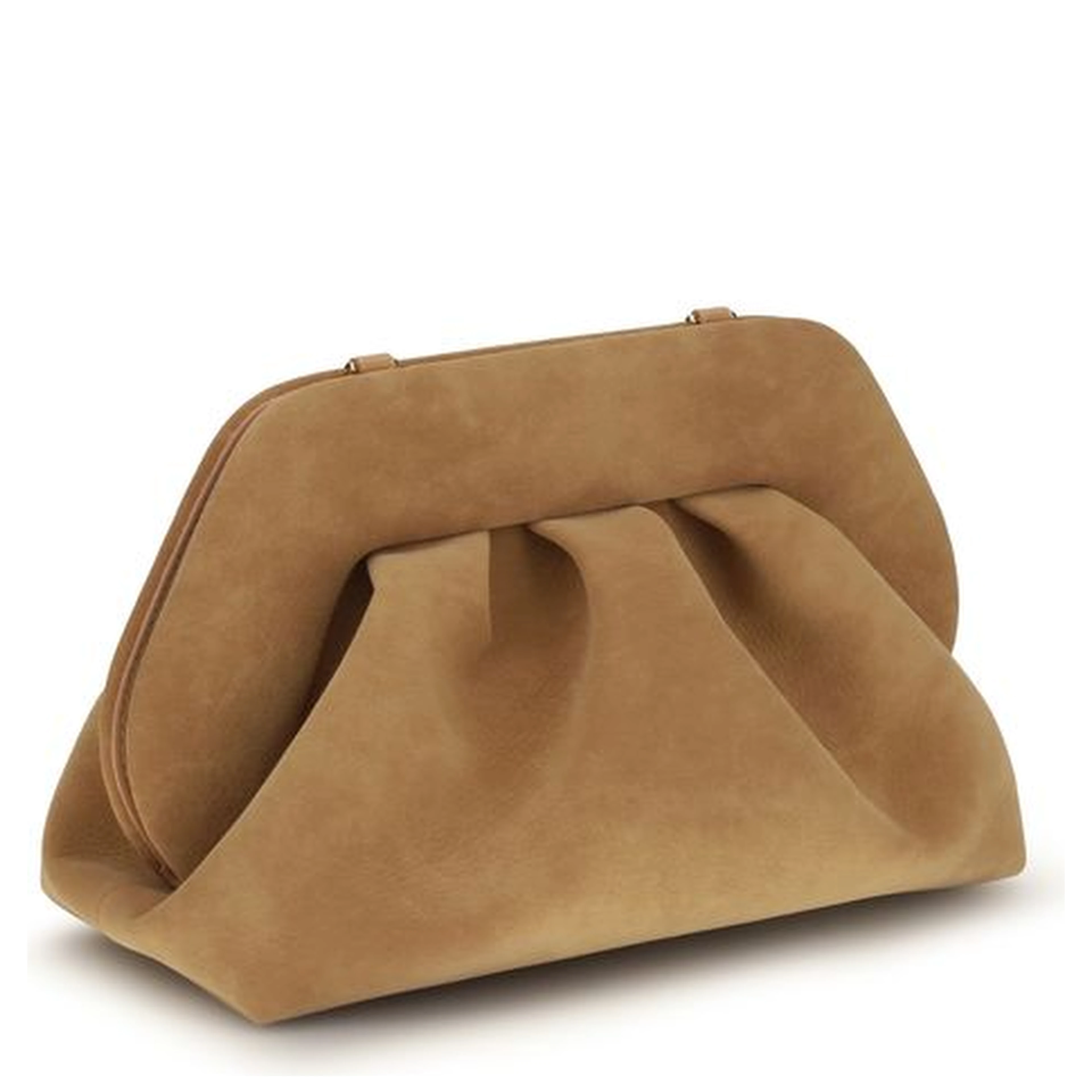 Beige Nubuc Leather Clutch Bag