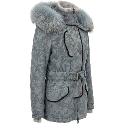 Light Blue Cotton Women's Jacket