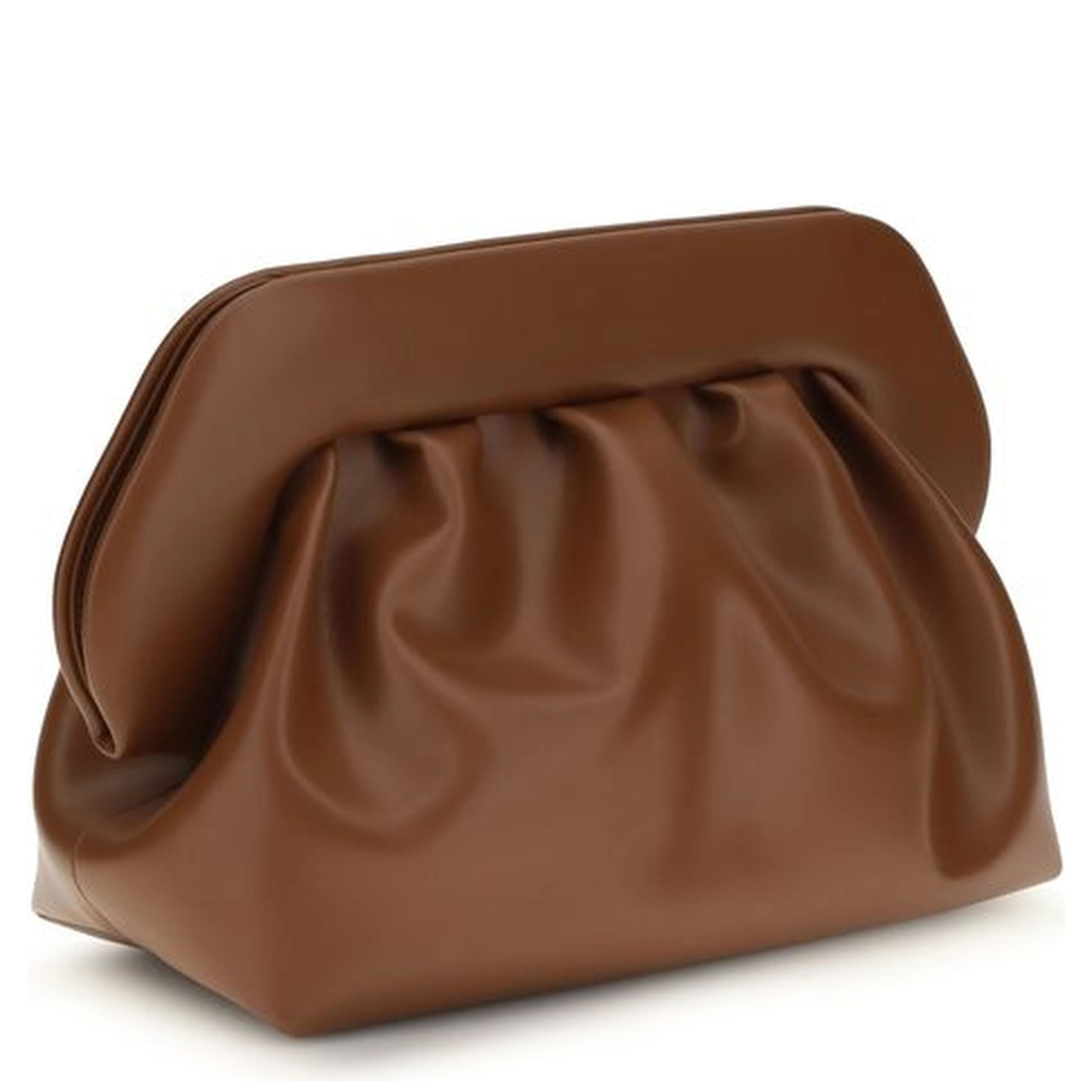 Brown Vegan Leather Clutch Bag