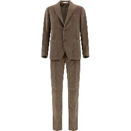 Brown Cotton Two-Piece Suit