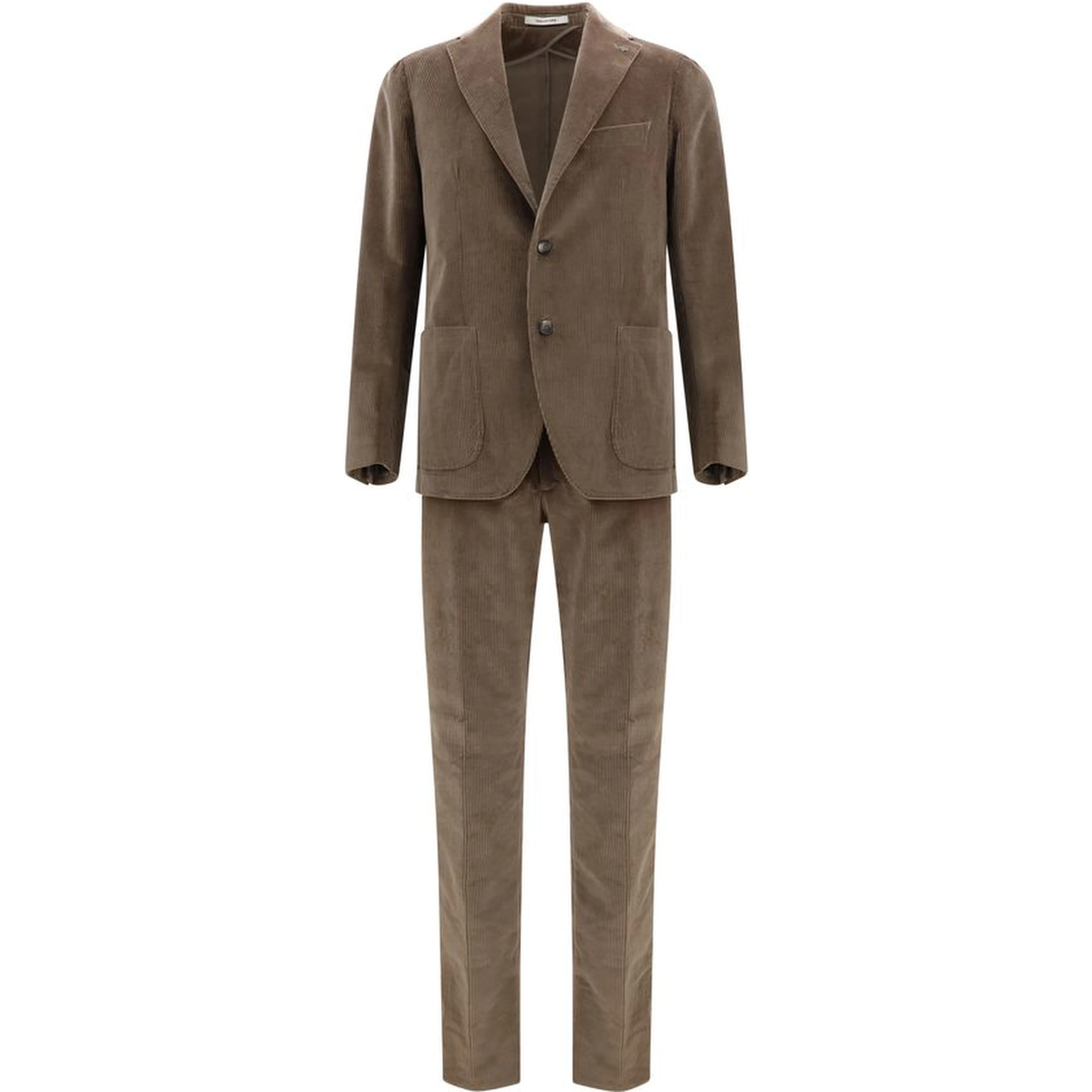 Brown Cotton Two-Piece Suit