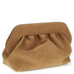 Beige Suede Leather Clutch Bag