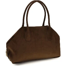 Brown Suede Leather Handbag