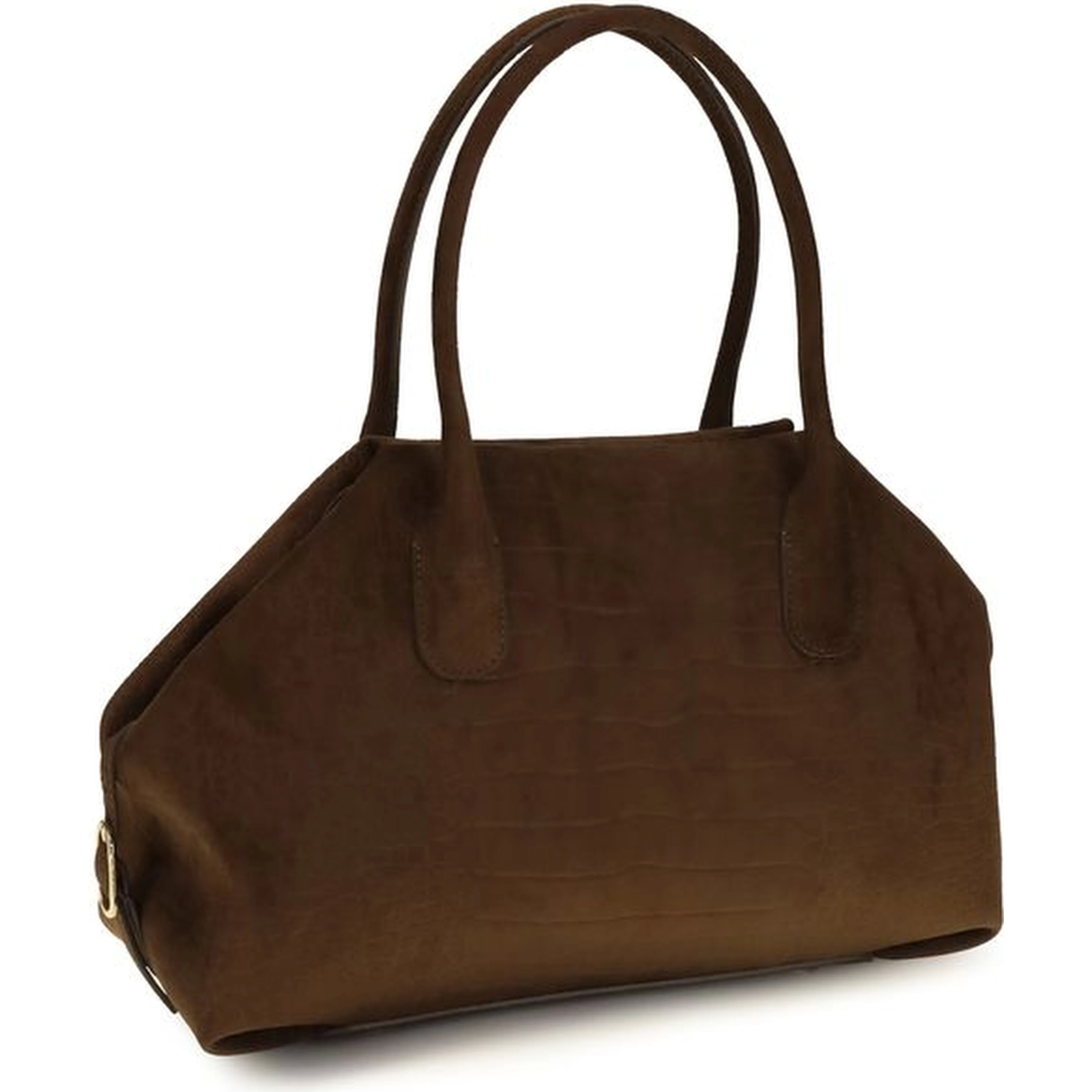Brown Suede Leather Handbag