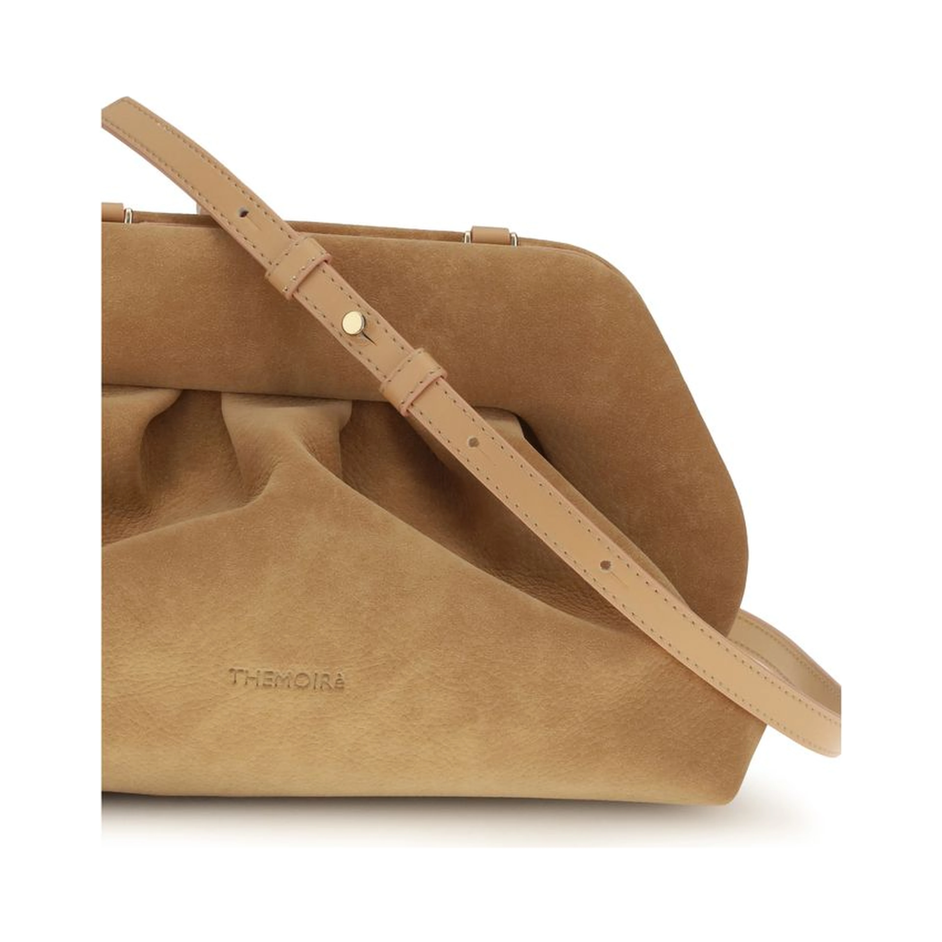 Beige Nubuc Leather Clutch Bag