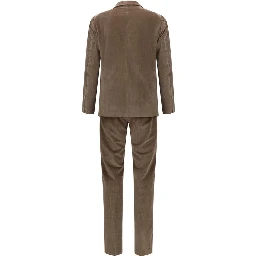 Brown Cotton Two-Piece Suit