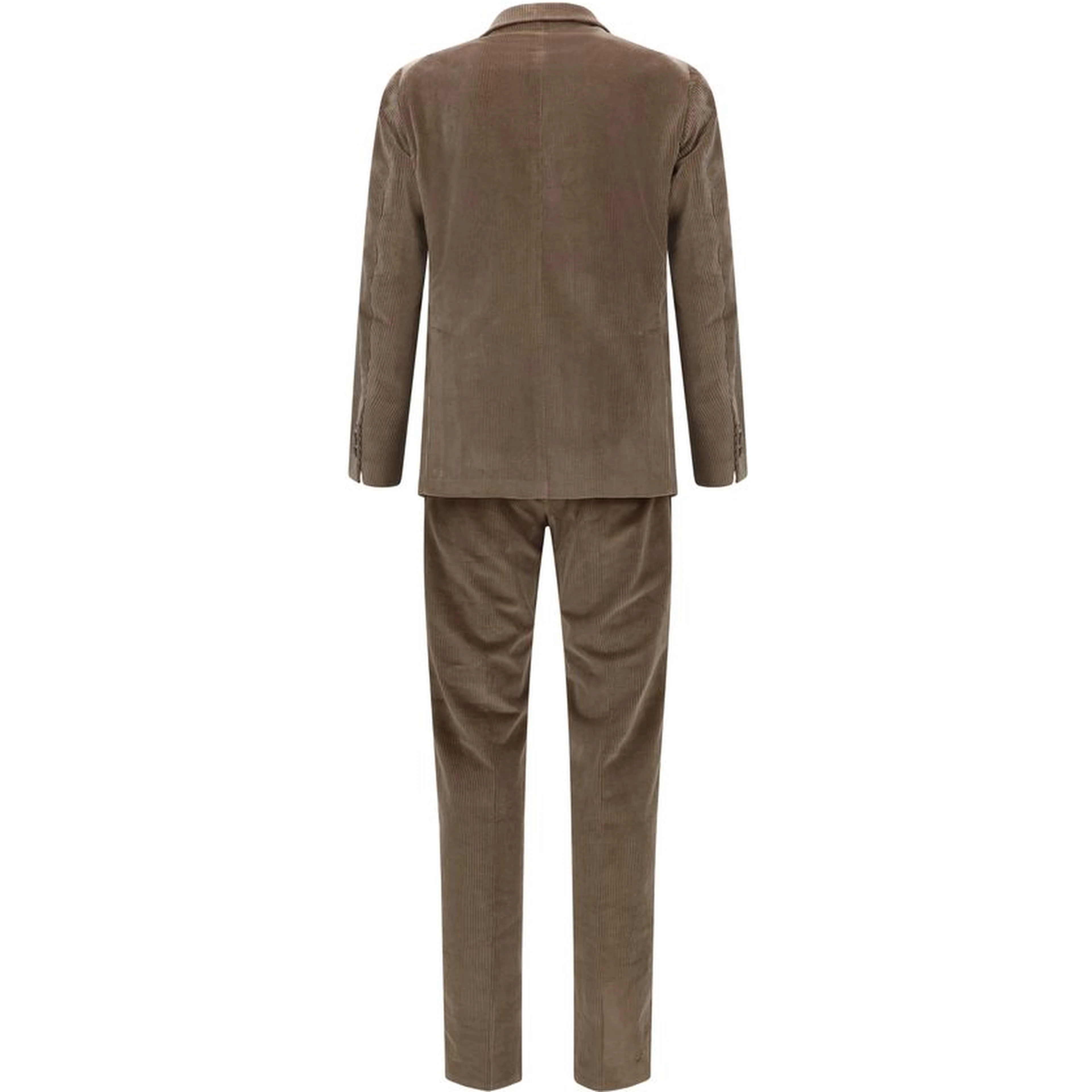 Brown Cotton Two-Piece Suit