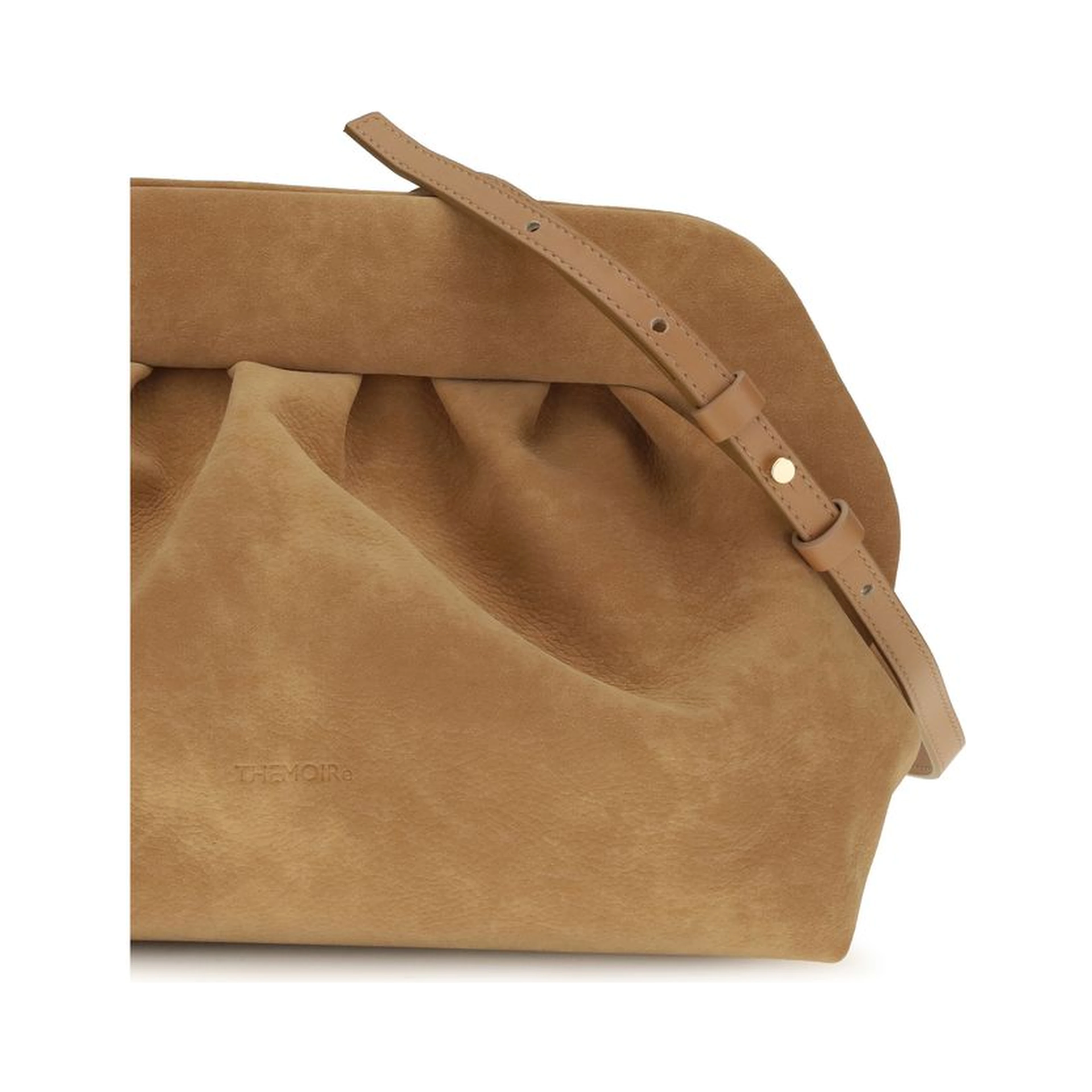Beige Suede Leather Clutch Bag
