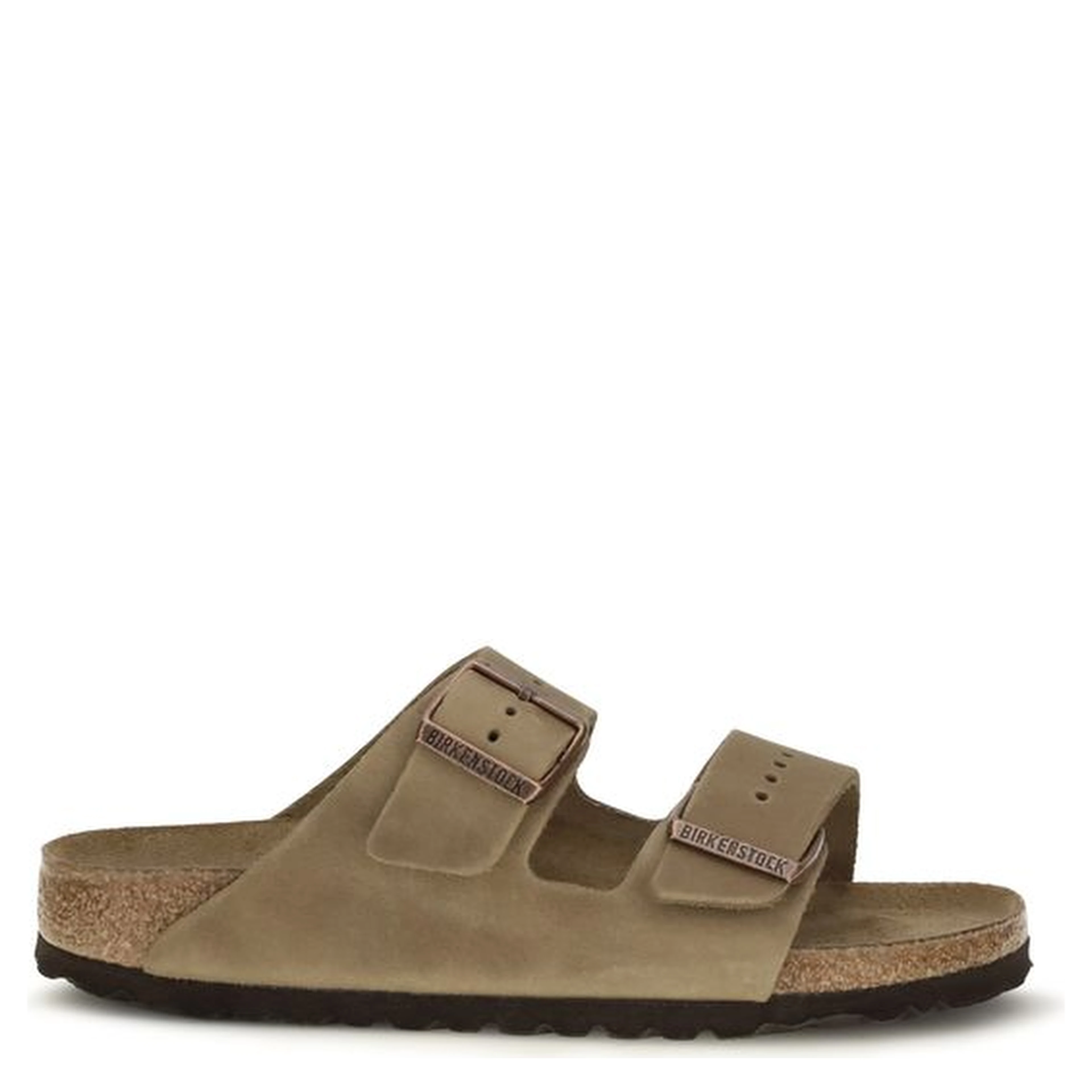 Brown Nubuc Leather Flat Sandals