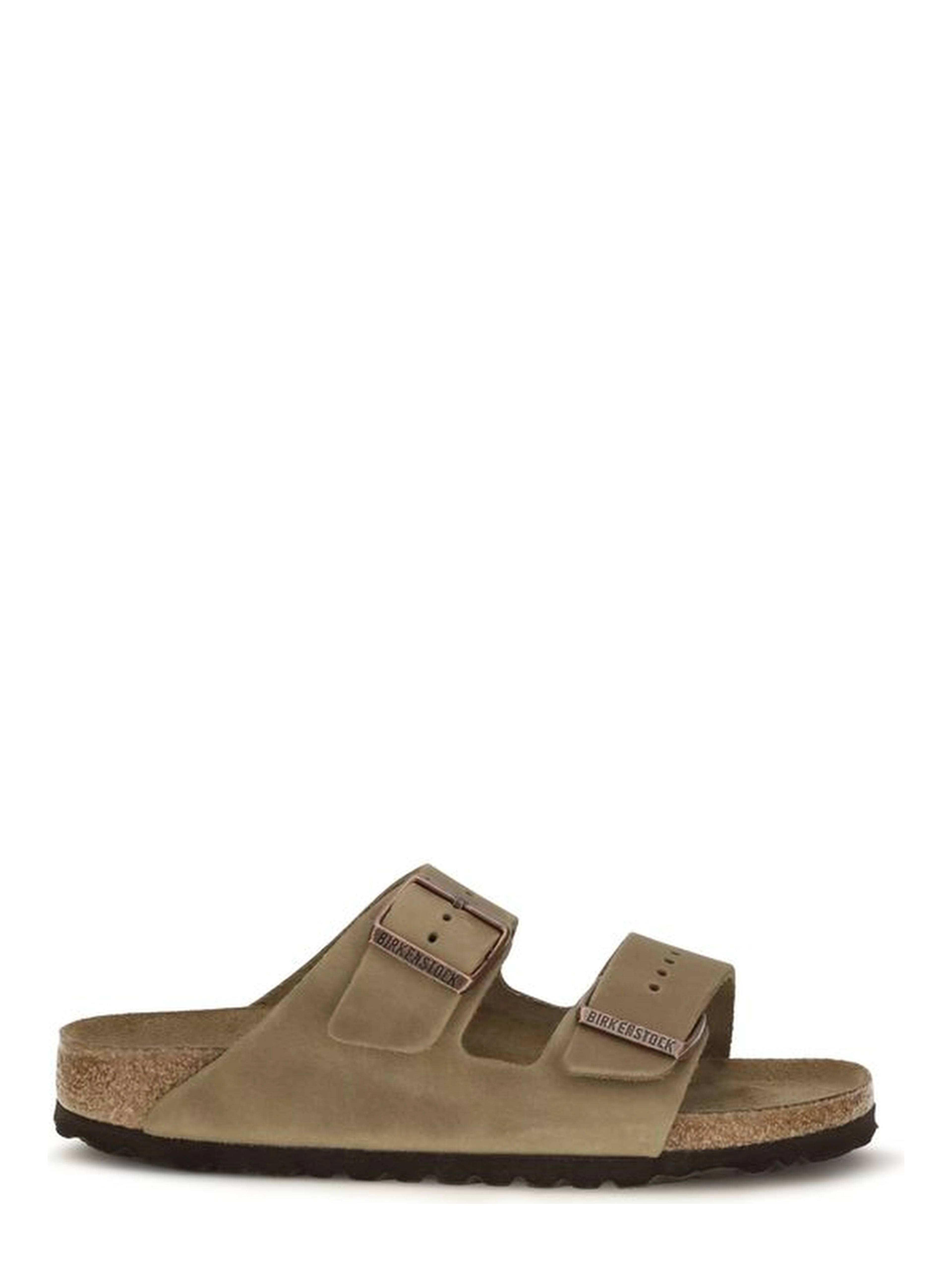 Brown Nubuc Leather Flat Sandals