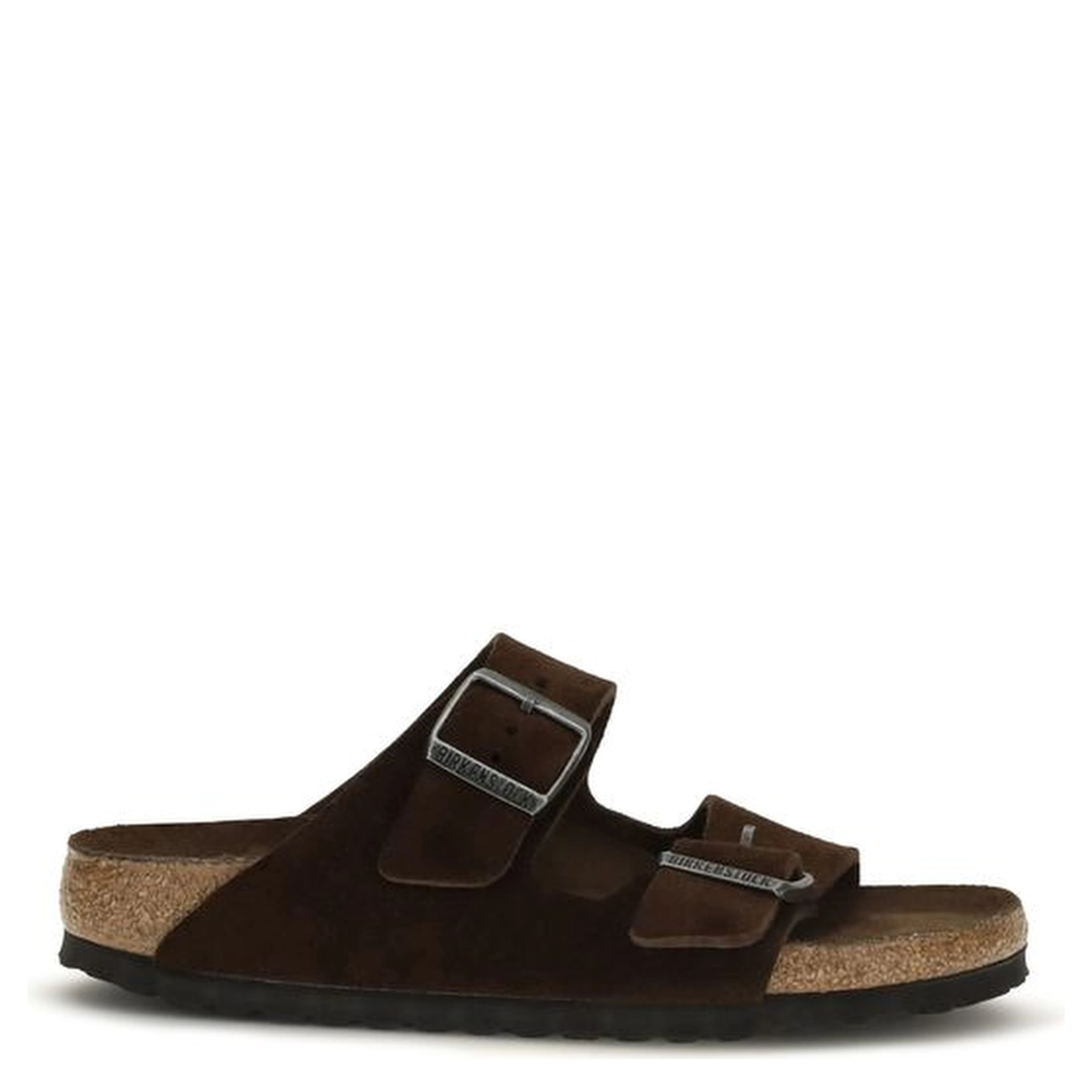 Brown Nubuc Leather Flat Sandals