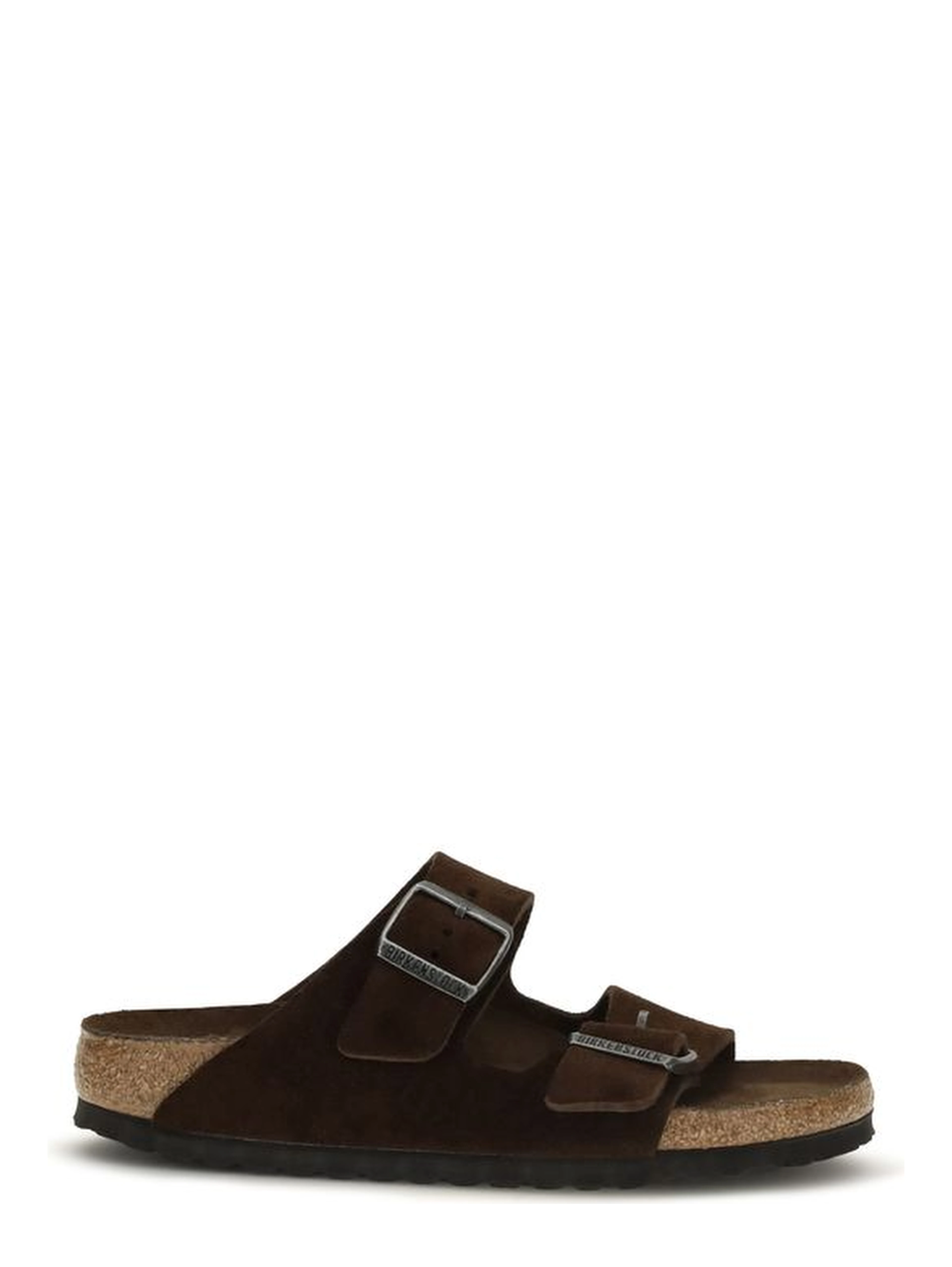 Brown Nubuc Leather Flat Sandals