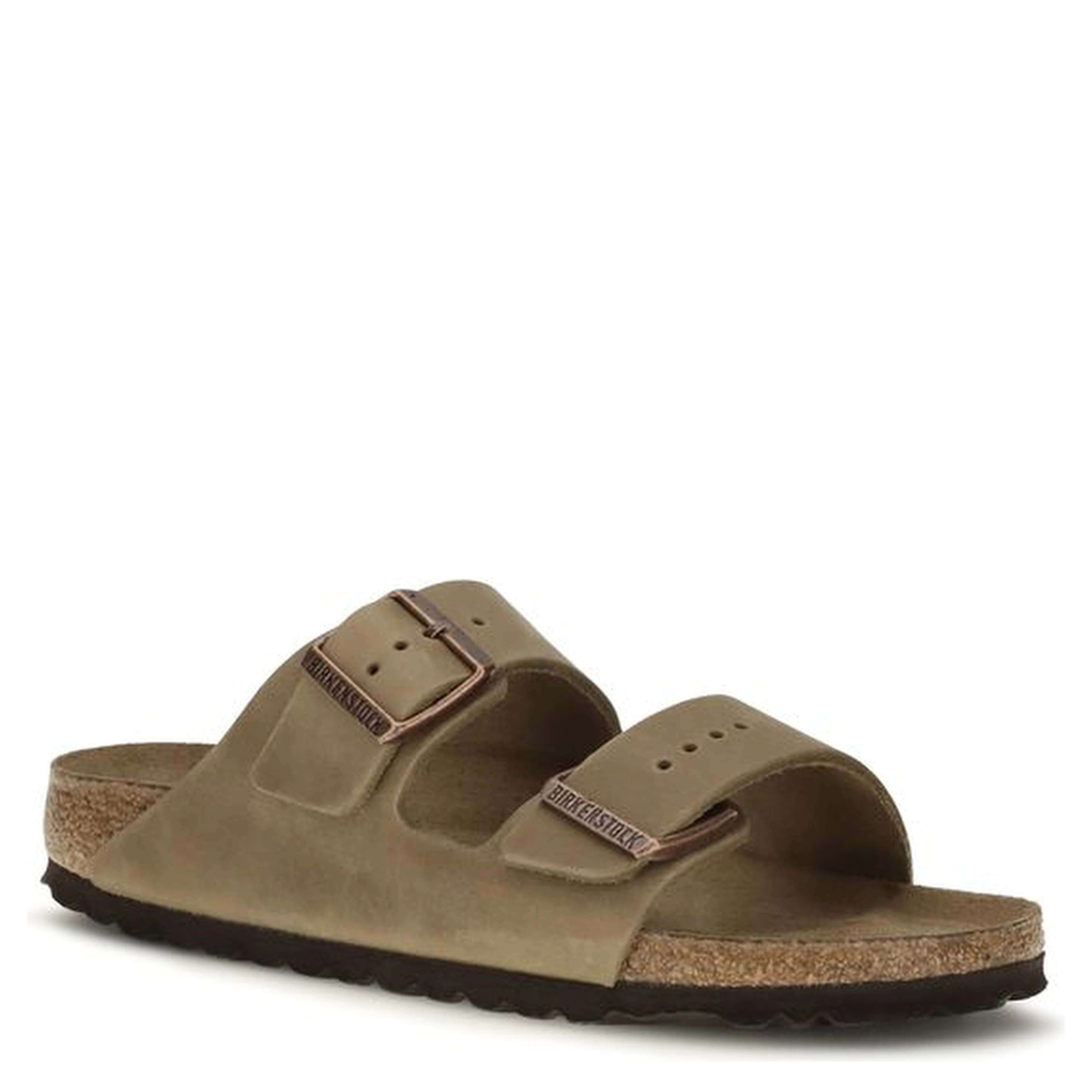 Brown Nubuc Leather Flat Sandals